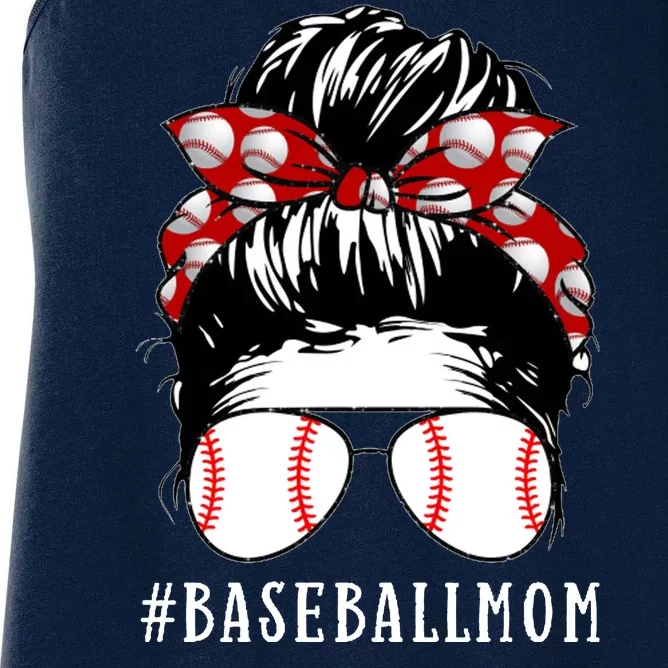 Messy Bun Baseball Mom Women's Racerback Tank