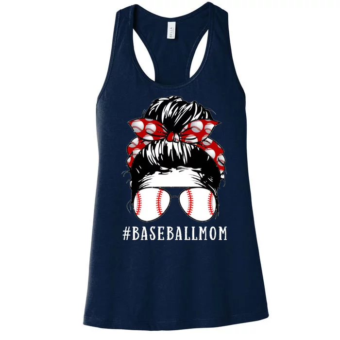 Messy Bun Baseball Mom Women's Racerback Tank