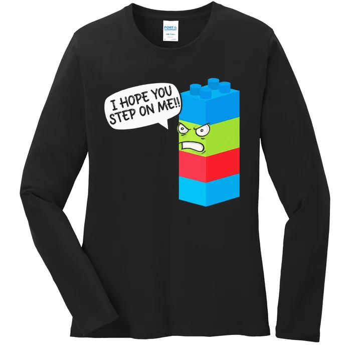 Master Builder Bricks Blocks Play Toys Ladies Long Sleeve Shirt