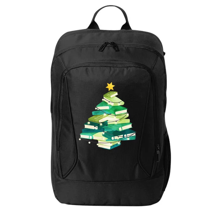 Merry Bookmas Books Pine Tree Funny Reading Lover Christmas City Backpack