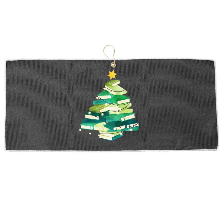 Merry Bookmas Books Pine Tree Funny Reading Lover Christmas Large Microfiber Waffle Golf Towel