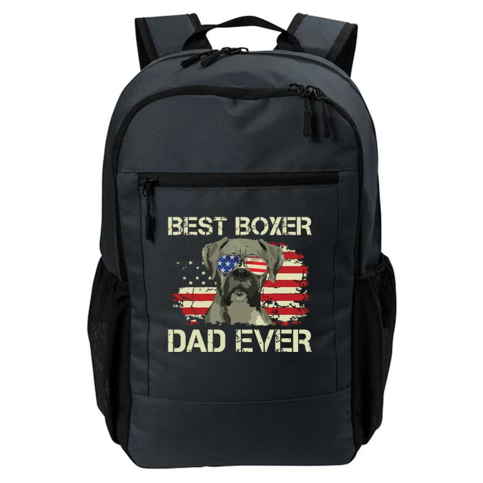 Men Best Boxer Dad Ever Dog Lover American Flag Gift Daily Commute Backpack