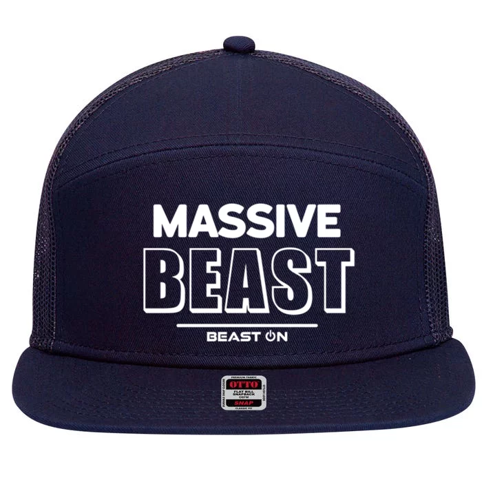 Massive Beast Bodybuilding Fitness Motivation Gym Sayings Gift 7 Panel Mesh Trucker Snapback Hat