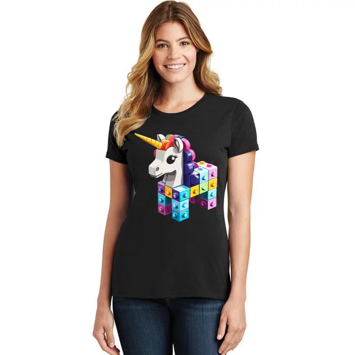 Master Builder Bricks Blocks Play Toy.s Unicorn Women's T-Shirt