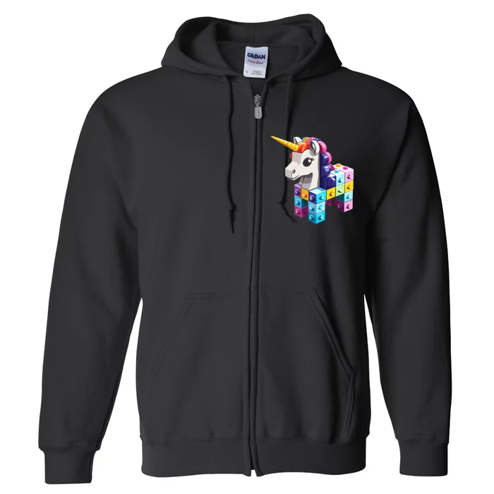 Master Builder Bricks Blocks Play Toy.s Unicorn Full Zip Hoodie