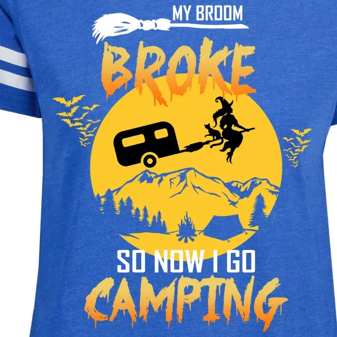 My Broom Broke So Now I Go Camping Enza Ladies Jersey Football T-Shirt