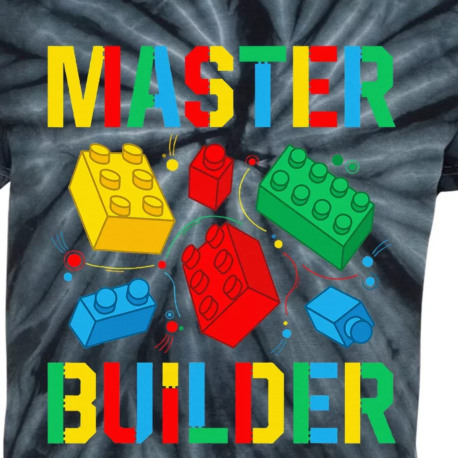 Master Builder Building Blocks Brick Toy Master Builder Kids Tie-Dye T-Shirt