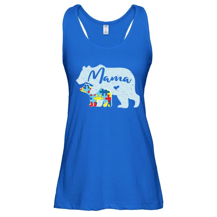 Mama Bear Cute Autism Awareness Mom With Puzzle Piece Cub Gift Ladies Essential Flowy Tank