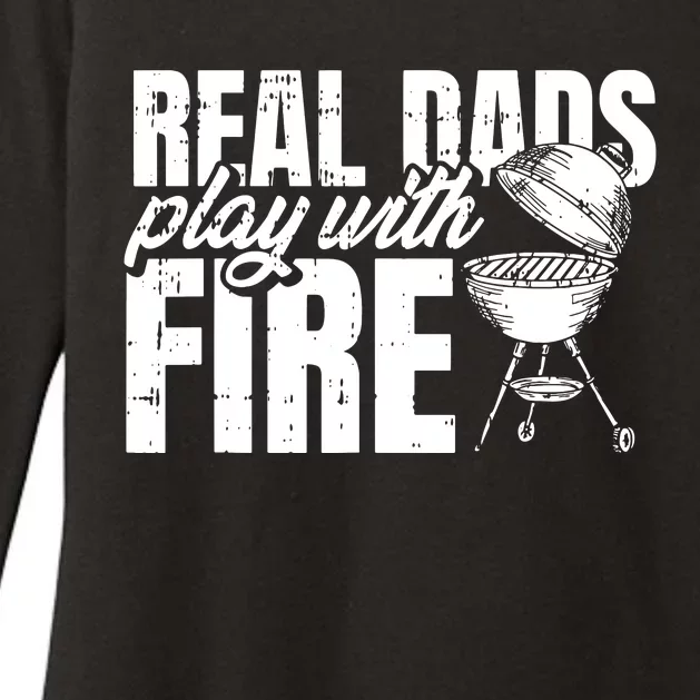 Men BBQ Chef Dad Fathers Day Grill Grilling Master Papa Grandpa Womens CVC Long Sleeve Shirt