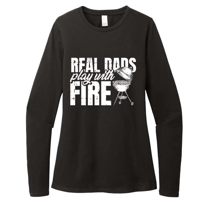 Men BBQ Chef Dad Fathers Day Grill Grilling Master Papa Grandpa Womens CVC Long Sleeve Shirt