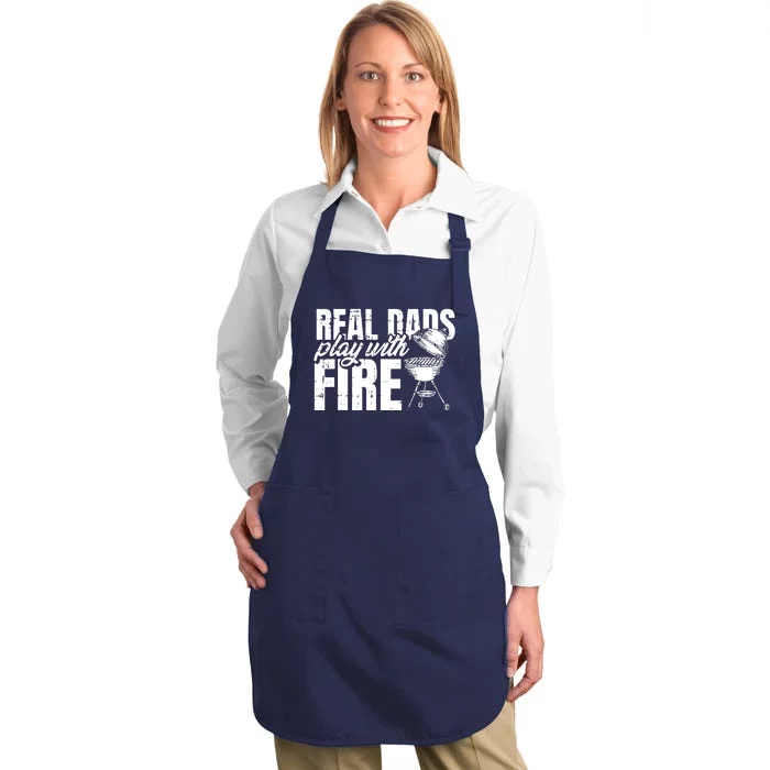 Men BBQ Chef Dad Fathers Day Grill Grilling Master Papa Grandpa Full-Length Apron With Pocket