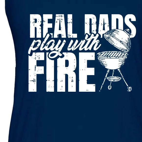 Men BBQ Chef Dad Fathers Day Grill Grilling Master Papa Grandpa Ladies Essential Flowy Tank