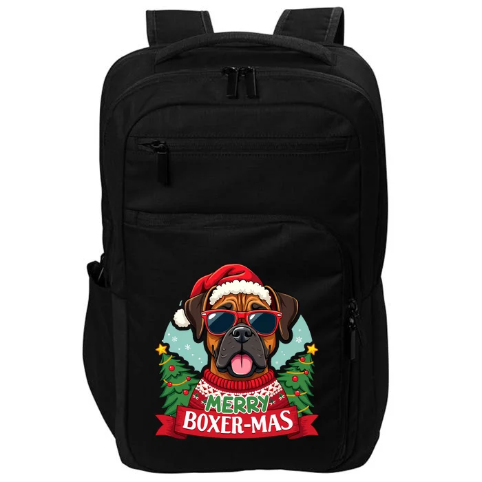 Merry Boxermas Cute Boxer Dog Christmas Impact Tech Backpack