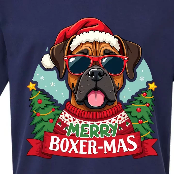 Merry Boxermas Cute Boxer Dog Christmas Sueded Cloud Jersey T-Shirt