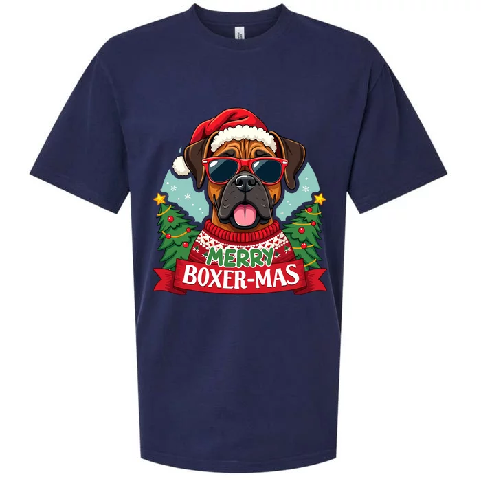 Merry Boxermas Cute Boxer Dog Christmas Sueded Cloud Jersey T-Shirt