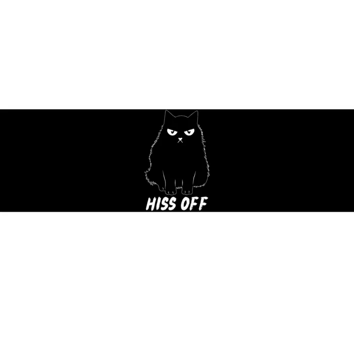 Meow Black Cat Hiss Off Funny Bumper Sticker