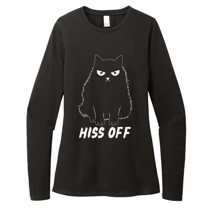 Meow Black Cat Hiss Off Funny Womens CVC Long Sleeve Shirt