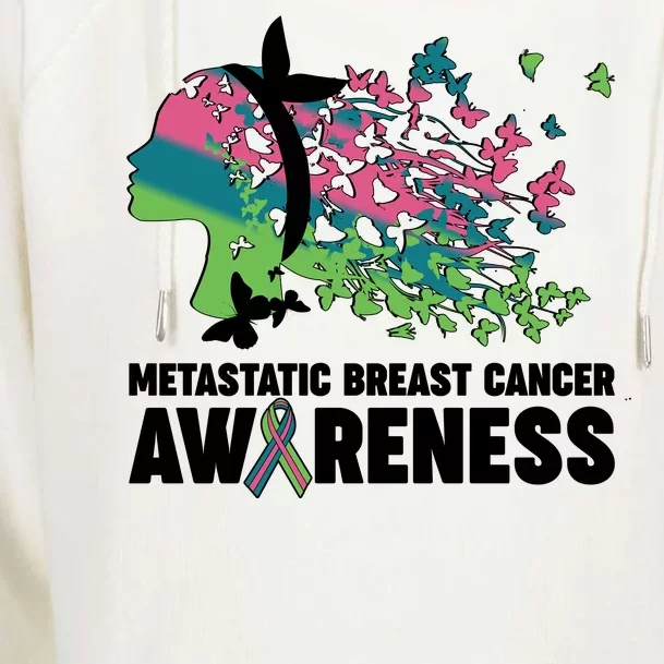 Metastatic Breast Cancer Awareness Butterflies Womens Funnel Neck Pullover Hood