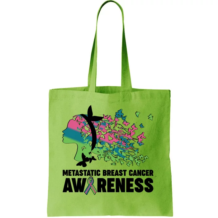 Metastatic Breast Cancer Awareness Butterflies Tote Bag