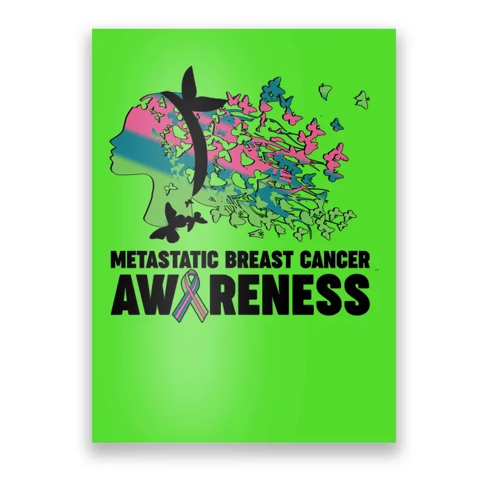 Metastatic Breast Cancer Awareness Butterflies Poster