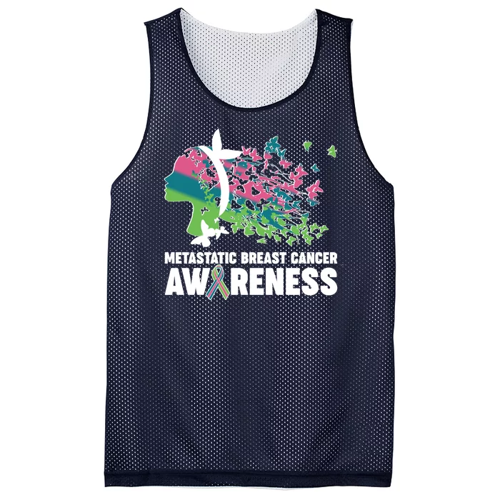 Metastatic Breast Cancer Awareness Butterflies Mesh Reversible Basketball Jersey Tank