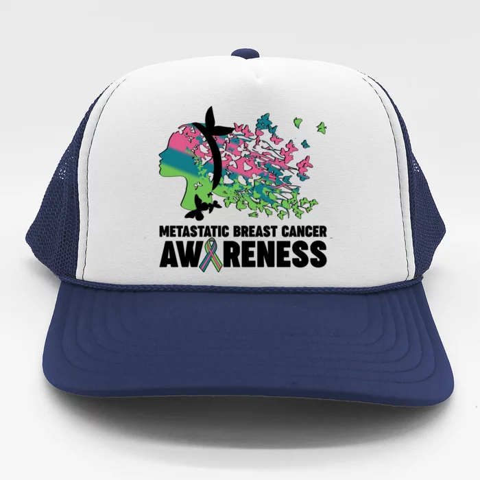 Metastatic Breast Cancer Awareness Butterflies Trucker Hat