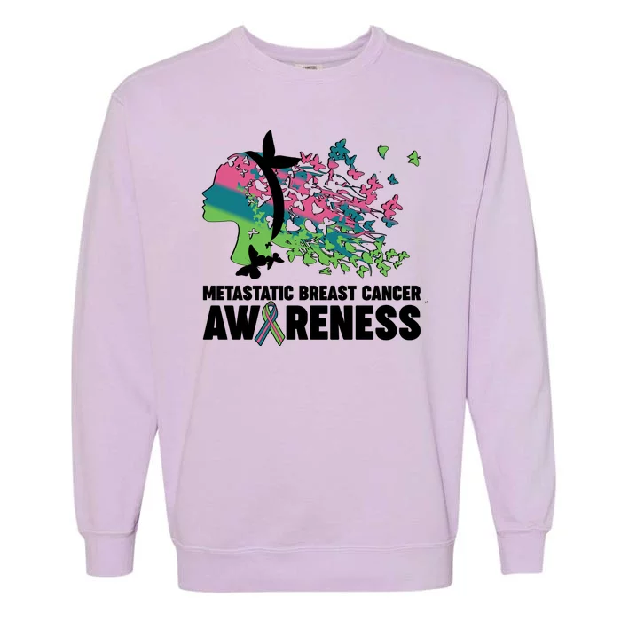 Metastatic Breast Cancer Awareness Butterflies Garment-Dyed Sweatshirt