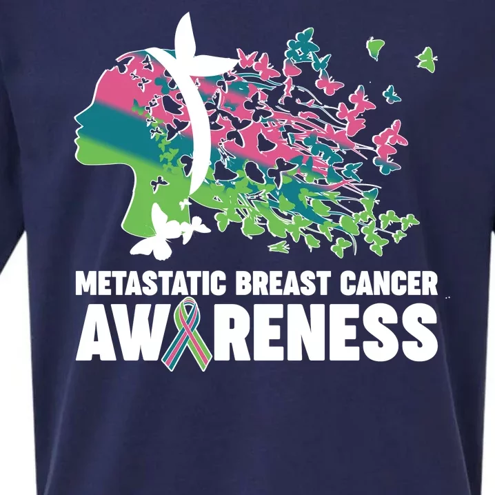 Metastatic Breast Cancer Awareness Butterflies Sueded Cloud Jersey T-Shirt