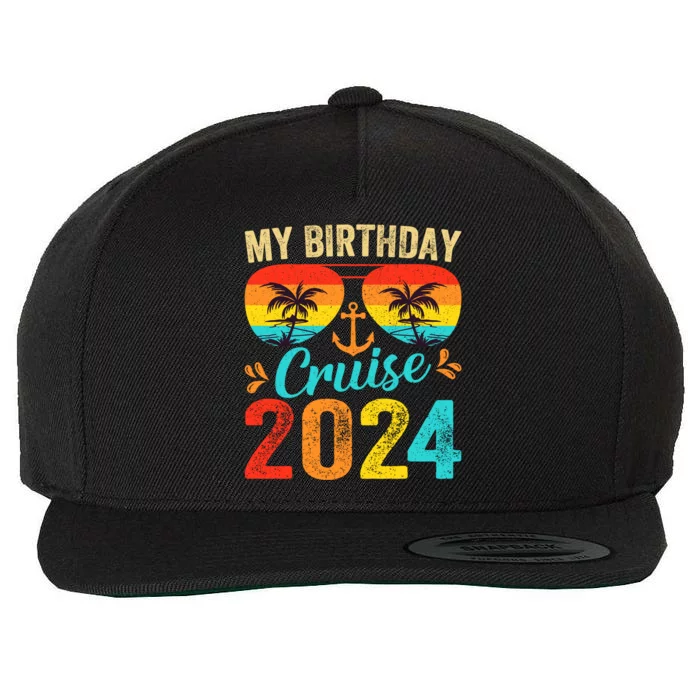 My Birthday Cruise 2024 Party Cruise Birthday Vacation Wool Snapback Cap