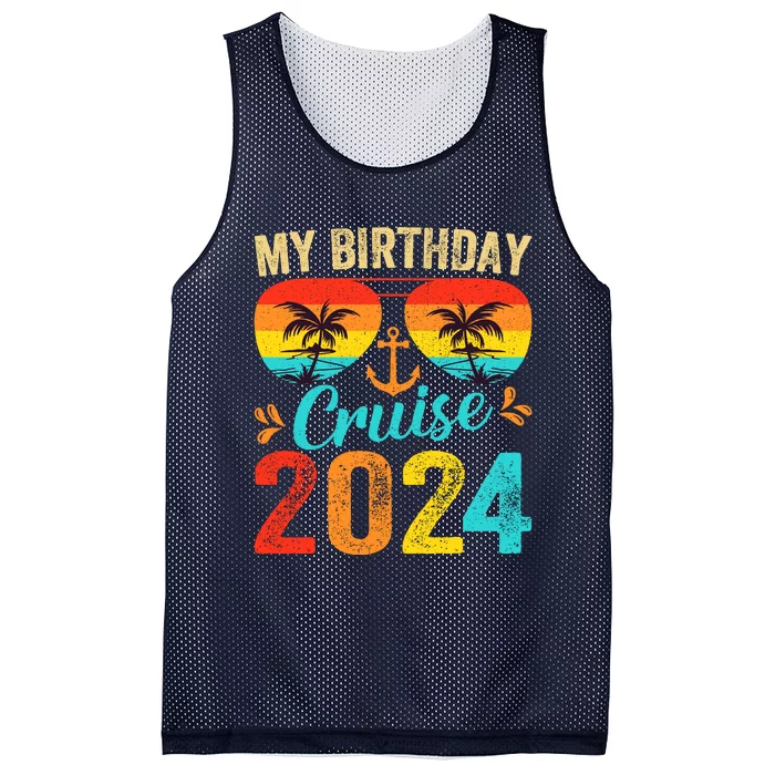 My Birthday Cruise 2024 Party Cruise Birthday Vacation Mesh Reversible Basketball Jersey Tank