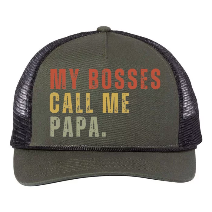 My Boss Calls Me Papa Retro Rope Trucker Hat Cap