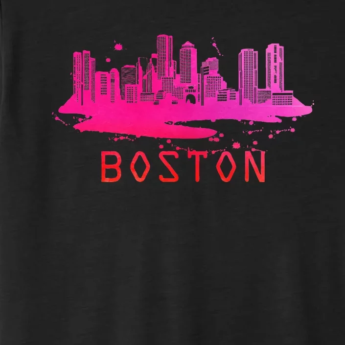 Modern Boston Cityscape Boston Massachusetts Skyline ChromaSoft Performance T-Shirt