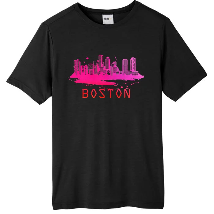 Modern Boston Cityscape Boston Massachusetts Skyline ChromaSoft Performance T-Shirt