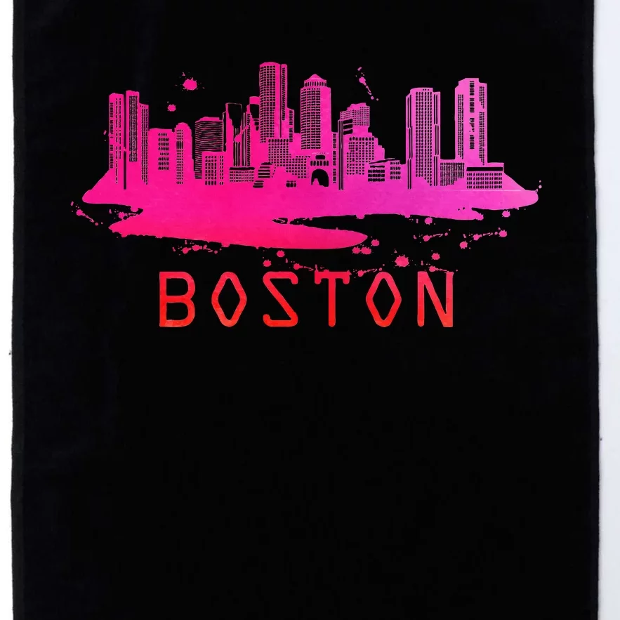 Modern Boston Cityscape Boston Massachusetts Skyline Platinum Collection Golf Towel