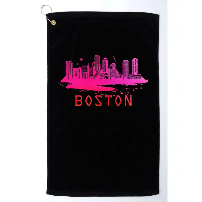 Modern Boston Cityscape Boston Massachusetts Skyline Platinum Collection Golf Towel