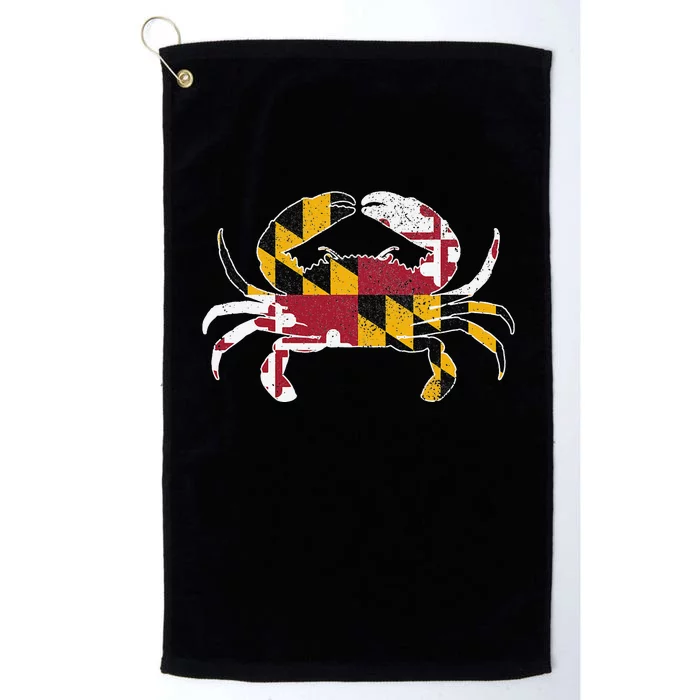 Maryland Blue Crab Vintage Maryland Flag Pride Platinum Collection Golf Towel