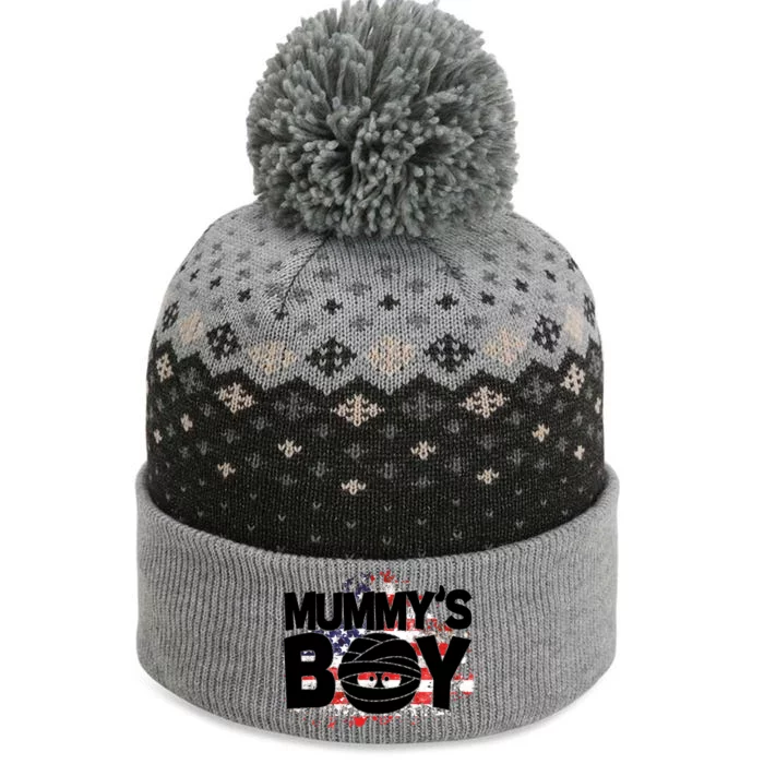 Mummys Boy Cute American Flag The Baniff Cuffed Pom Beanie