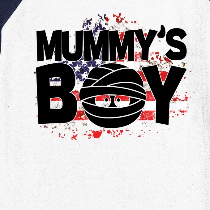 Mummys Boy Cute American Flag Baseball Sleeve Shirt