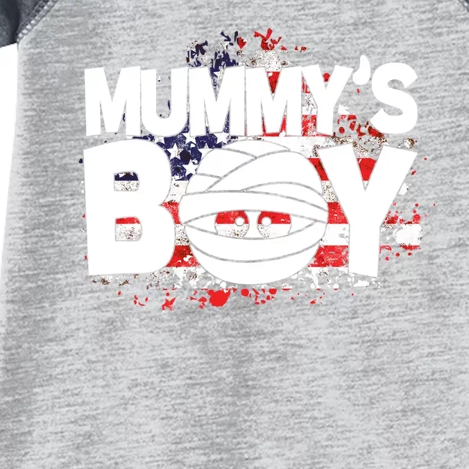 Mummys Boy Cute American Flag Infant Baby Jersey Bodysuit