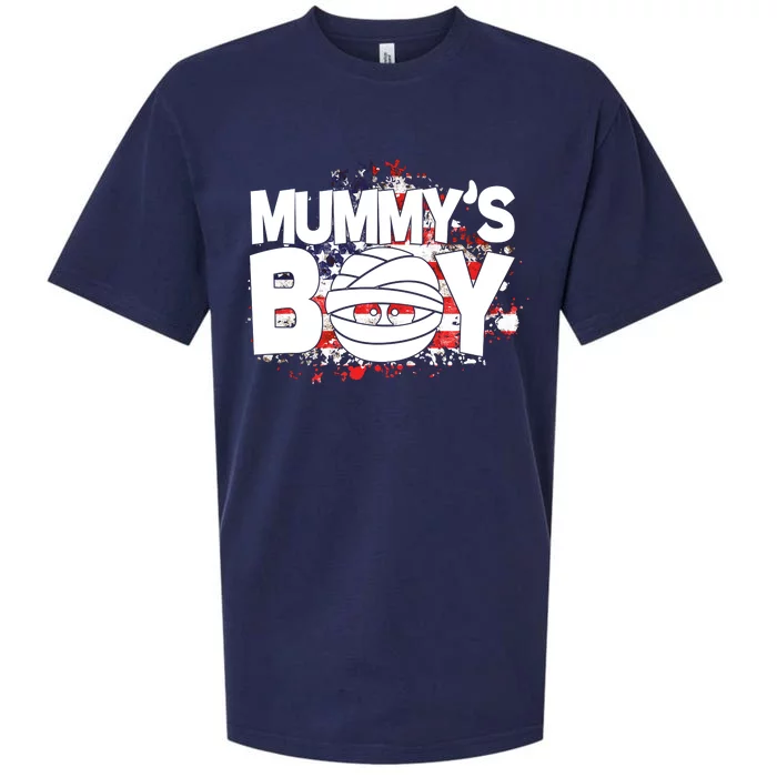 Mummys Boy Cute American Flag Sueded Cloud Jersey T-Shirt