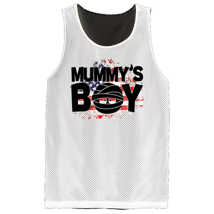 Mummys Boy Cute American Flag Mesh Reversible Basketball Jersey Tank