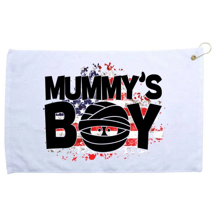 Mummys Boy Cute American Flag Grommeted Golf Towel