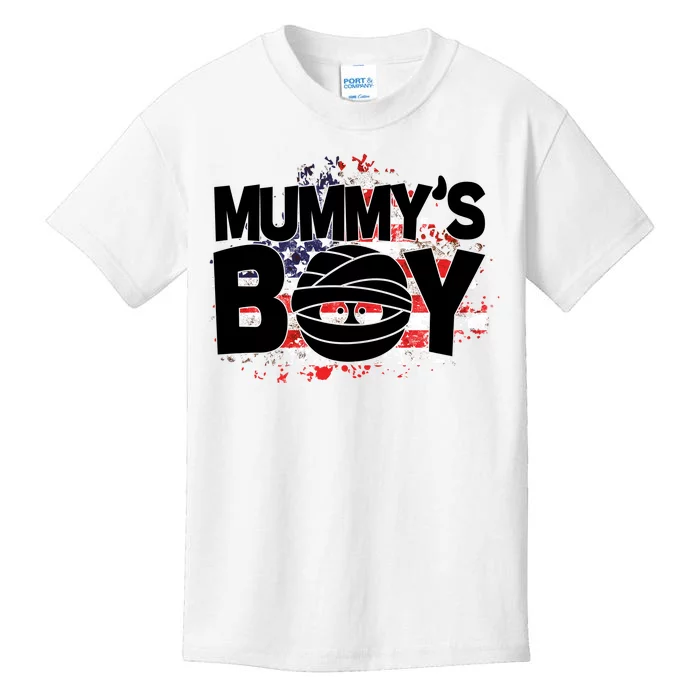 Mummys Boy Cute American Flag Kids T-Shirt