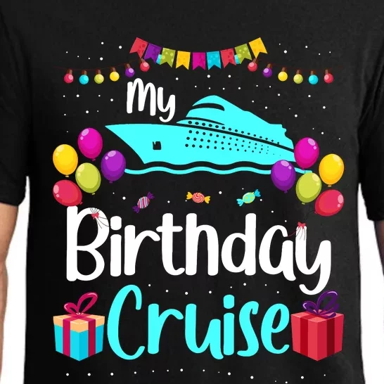 My Birthday Cruise Ship Party Birthday Squad 2024 Vacation Pajama Set