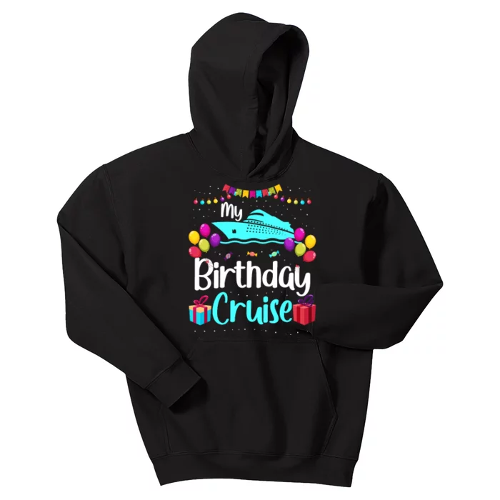 My Birthday Cruise Ship Party Birthday Squad 2024 Vacation Kids Hoodie