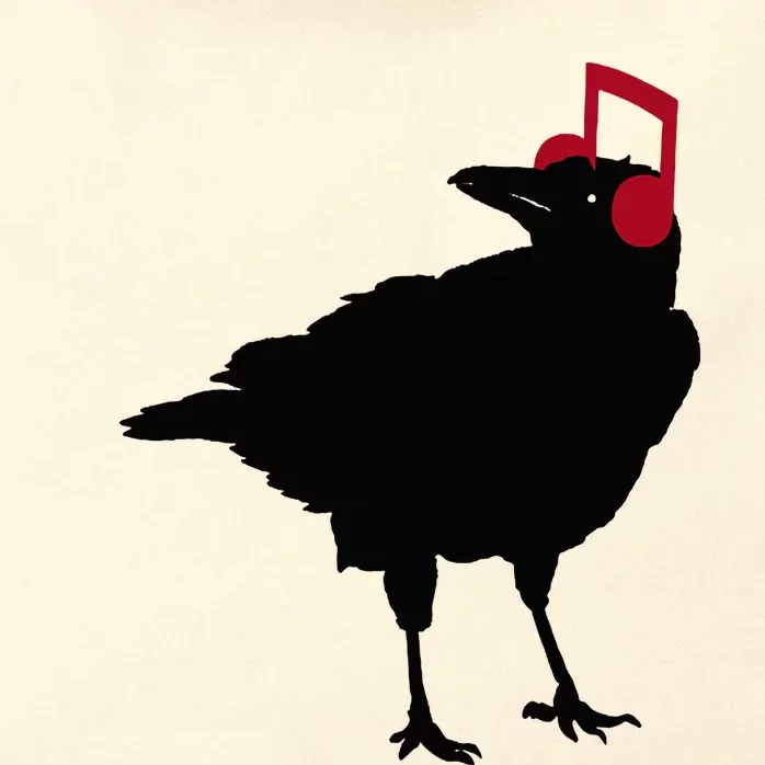 Music Bird Crow Musical Note A Black Crow A Red Headphone Zip Tote Bag