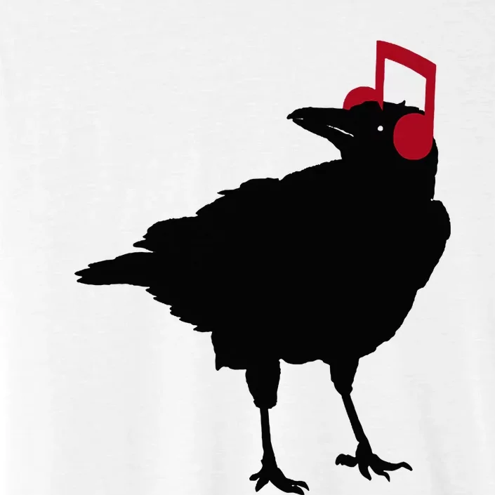 Music Bird Crow Musical Note A Black Crow A Red Headphone ChromaSoft Performance T-Shirt