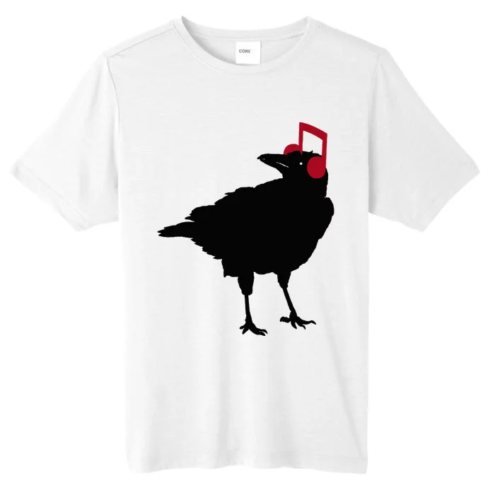 Music Bird Crow Musical Note A Black Crow A Red Headphone ChromaSoft Performance T-Shirt