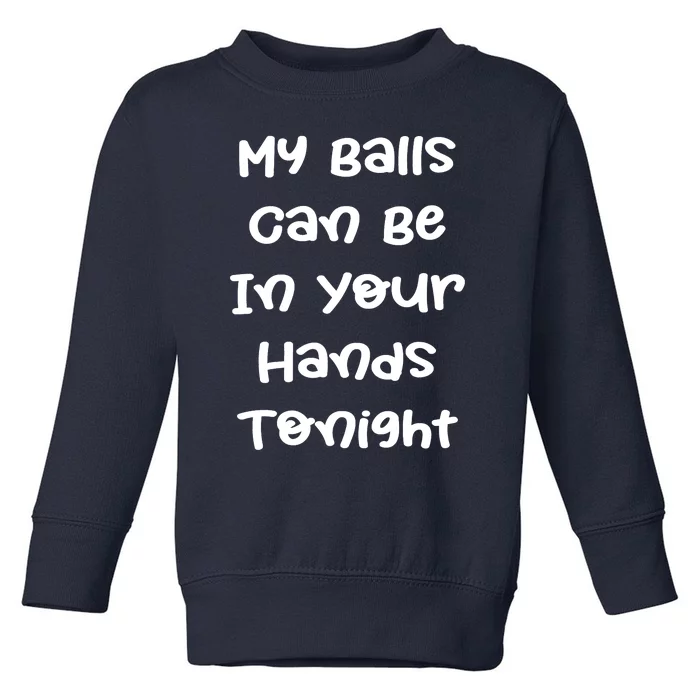 My Balls Can Be In Your Hands Tonight Funny Shirt Sarcastic Quotes Toddler Sweatshirt