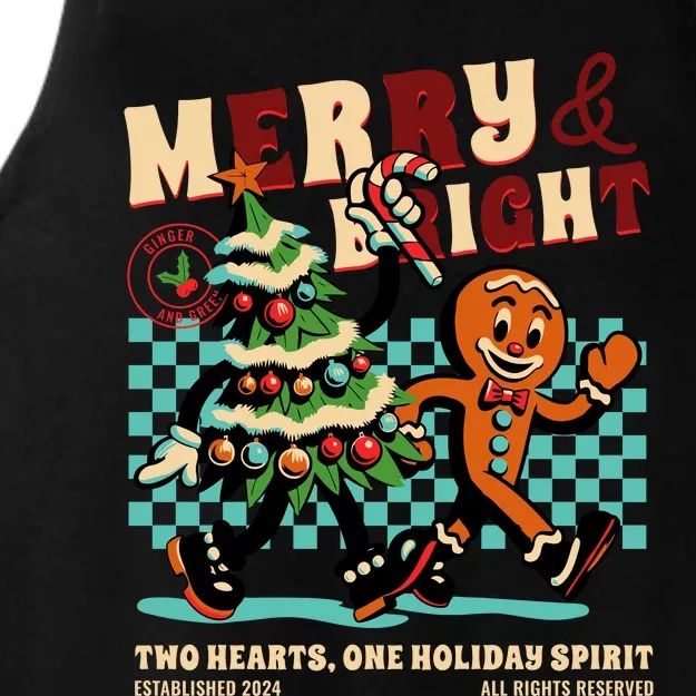 Merry & Bright Christmas Ladies Tri-Blend Wicking Tank